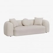 Sofa 3-osobowa Z Szenilu Coco Gruba Biała Szenila - Sklum