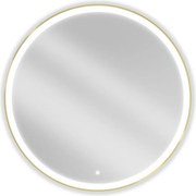 Mexen Esso lustro łazienkowe podświetlane, okragłe 100 cm, LED 6000K, antypara, rama złota szczotkowana - 9825-100-100-611-50