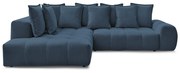 Ciemnoniebieski rozkładany/ze schowkiem narożnik z tkaniny szenilowej (lewostronny/w kształcie litery L) Everest – Bobochic Paris