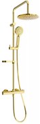 Mexen KX40 zestaw prysznicowy natynkowy z deszczownicą i baterią termostatyczną, złoty - 771504091-50
