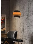 Czarno-naturalna lampa wisząca z tekstylnym kloszem ø 20 cm Twin – Candellux Lighting