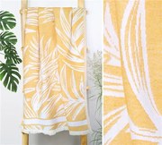 Ręcznik Plażowy 90x180 JUNGLE SUNNY 215g/m2 Premium żółty/biały GRENO
