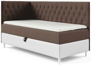 Brązowe łóżko z pojemnikiem na pościel 3 rozmiary D8-H86