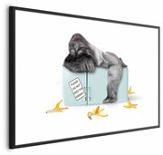 Plakat Głodny goryl 90x60 cm z ramą czarną z marginesem ARTGEIST B