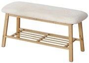 Ławka na buty z siedziskiem miś BENJA, bambusowy stelaż