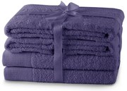 Fioletowe bawełniane ręczniki zestaw 6 szt. frotte Amari – Restilo