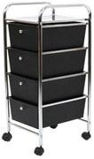 Plastikowy regał na kółkach w czarno-srebrnym kolorze 33x79 cm – Premier Housewares