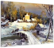 Obraz - Zimowe miasteczko (70x50 cm)