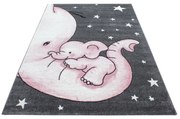 Dywan dziecięcy Kids Śpiący Słonik różowy 200 cm x 290 cm