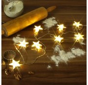 Łańcuch świetlny LED GOLD STARS 140 cm złoty