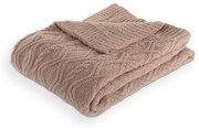 Brązowy koc z mikropluszu 130x170 cm Aspen – Tiseco Home Studio