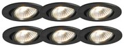 Zestaw 6 wpuszczanych reflektorów czarnych, regulowanych - Cisco