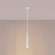 Lampy wiszące skandynawski Astel, stal - 1 źródło światła 3000K - L.8 x H.120 cm - biały