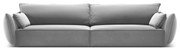 Jasnoszara aksamitna sofa 248 cm Vanda – Mazzini Sofas
