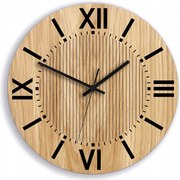 Zegar na ścianę nowoczesny drewniany z cichym mechanizmem okrągły solidny