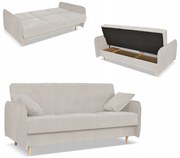 Kanapa sofa Alvo rozkładana wersalka funkcja spania pojemnik Family szara