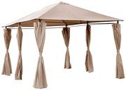Beżowy pawilon ogrodowy z bocznymi ściankami W8-A05