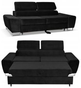 Sofa kanapa Bosso salon Family meble czarny welur reg zagłówek