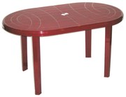 Stół ogrodowy plastikowy Jantar bordo 135 x 80 cm OŁER