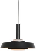 Retrowlana lampa wisząca czarna i złota ze szklanym wnętrzem - Flinter Retro Oswietlenie wewnetrzne