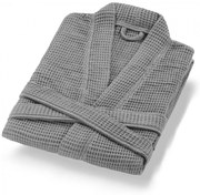 Szary bawełniany szlafrok w rozmiarze M Mia Waffle – Foutastic