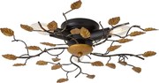W stylu vintage lampa sufitowa czarna ze złotem 50 cm 3-światła - Foglie