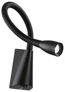 Ideal Lux - LED lampka GOOSE LED/3W/230V CRI 90 czarna, elastyczna