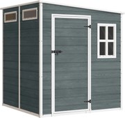 Outsunny Domek ogrodowy 2,89 m² z wyglądem drewna, 3 okna, wentylacja, podłoga, zamek, rękawice, 182 x 182 x 196 cm | Aosom PL