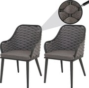 Krzesło ogrodowe MCW-O16 (zestaw 2 sztuk),  antracyt Poduszka ciemnoszara