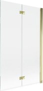 Mexen Mist parawan nawannowy 2-skrzydłowy prawy 110 x 150 cm, transparent, złoty - 8A9-110-002-50-00-P