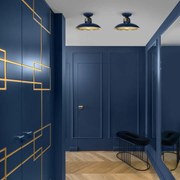 Lampa sufitowa FELIX NAVY BLUE/GOLD 1xE27, granatowa, złota, krótka