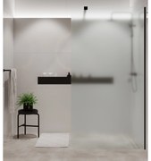 Ścianka prysznicowa Walk-in szkło satynowe matowe 8 mm MOLIS Satin Round MASSI I Różne rozmiary : Kolor profili kabiny - złoty szczotkowany, Szerokość ścianki - 80 cm, Typ montażu - WALK IN