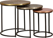 Zespół 3 podstaw stołowych plateau z brązu