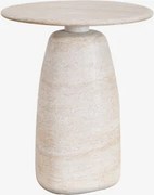 Okrągły Stolik Pomocniczy W Wyglądzie Betonu Travertyn Grebik Ø50 Cm - Sklum
