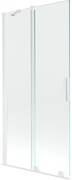 Mexen Velar parawan nawannowy 2-skrzydłowy rozsuwany 90 x 150 cm, transparent, biały - 896-090-000-01-20