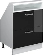 Szafka kuchenna na dach skośny czarny wysoki połysk 60x46x81.6 r-line