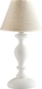 Cascina Shabby White Wooden Table Lamp 1 Light with Lampshade Dm.20 H.40 Ø20 BL265-LT-BCO