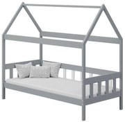 Szare pojedyncze łóżko do dziecięcej sypialni N0-R55