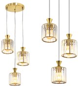 LAMPA SUFITOWA WISZĄCA EBT026-3CP ZŁOTA