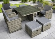 Zestaw mebli ogrodowych ze stołem Delizioso szary melanż