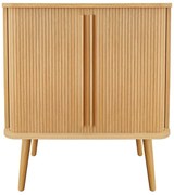 Wysoka komoda w dekorze dębu z drzwiami przesuwnymi 83x95 cm Rove – Woodman