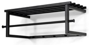 Czarny metalowy wieszak ścienny z półką 76 cm Marco – Spinder Design