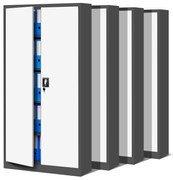 Zestaw 4x biurowa szafa metalowa na akta JAN, 900 x 1850 x 400 mm, antracytowo-biała