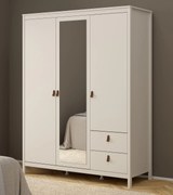 Trzydrzwiowa szafa z lustrem i szufladami Madrid, kaszmir mat