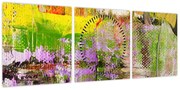 Obraz abstrakcji - malarstwo (z zegarem) (90x30 cm)