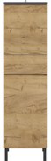 Ciemnoszara wysoka szafka łazienkowa w dekorze dębu 34x120 cm Salinas – Germania