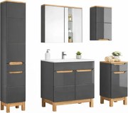Zestaw lakierowanych mebli łazienkowych z umywalką 60 cm  Grafit połysk 60 cmN4-F29