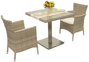 Zestaw ogrodowy z rattanu GINA II. 1 + 2 (szaro-beżowy)