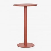 Wysoki Okrągły Stół Ogrodowy Ø60 Cm Z Żelaza Mizzi Terracota - Sklum