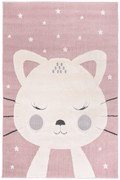 Dywan Skandi Kids Kotek różowy 150x220 Prostokąt
